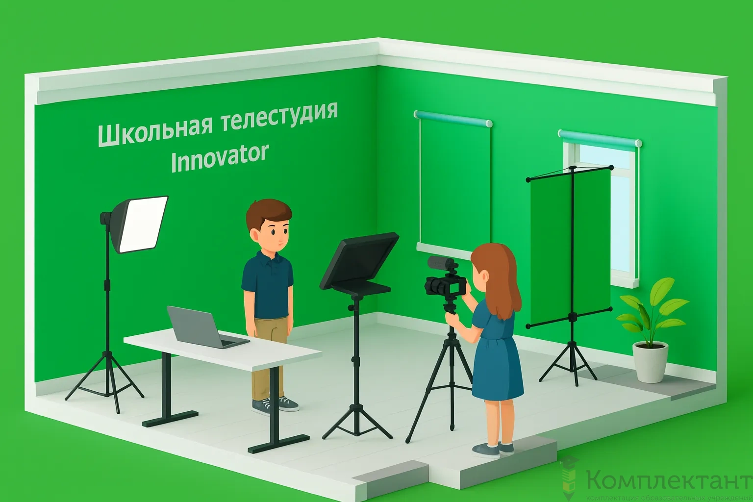 Школьная телестудия Инноватор Стартовый комплект с ноутбуком